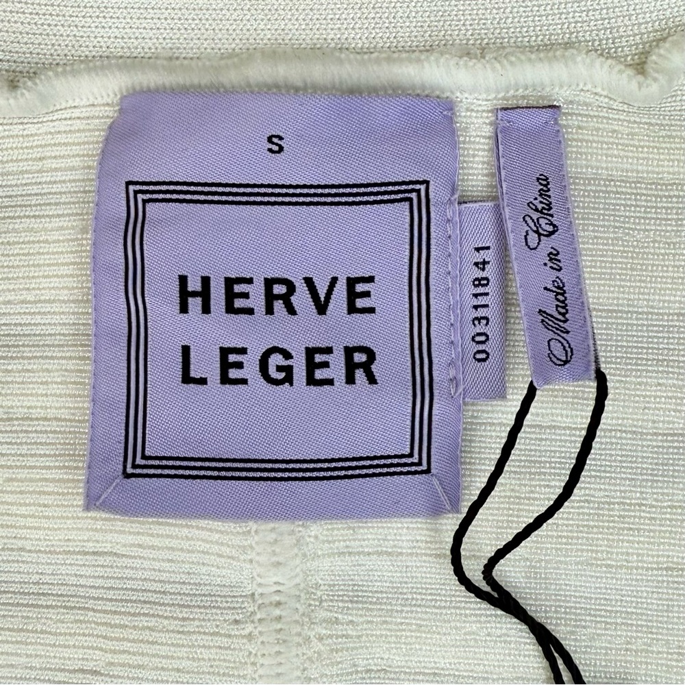 NEW! Herve Leger Off-White Alabaster Flo Jacket - Picture 14 of 16